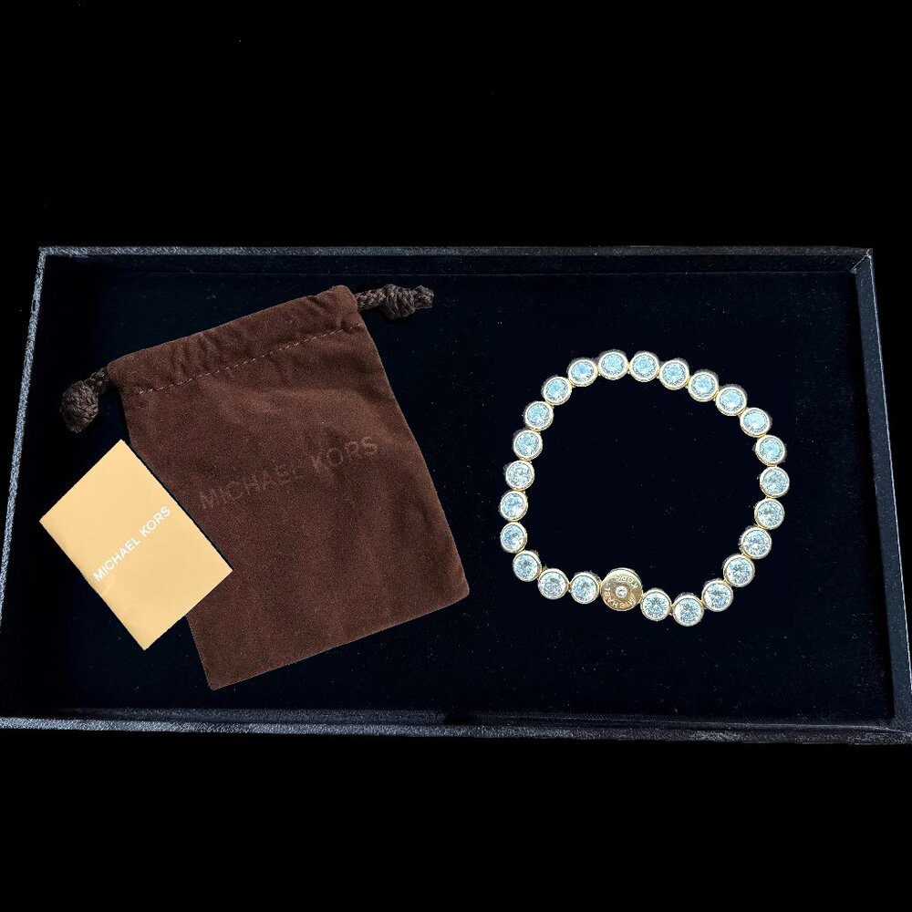 Michael Kors Gold Park Ave Tennis Crystal Bracelet - Picture 3 of 8